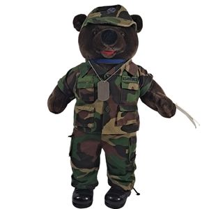 Vintage Bear Forces Of America Plush Animal 1989 US Air Force Camouflage